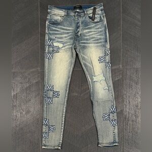 AMIRI Faded Blue skinny jean available in size 30,32,34,36